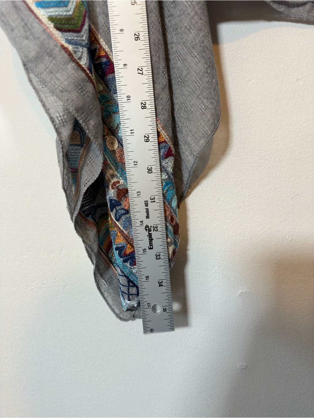 JeongsookOh Boho Festival Cotton Kimono Poncho Shrug Gray/Multicolor OS - Picture 8 of 10